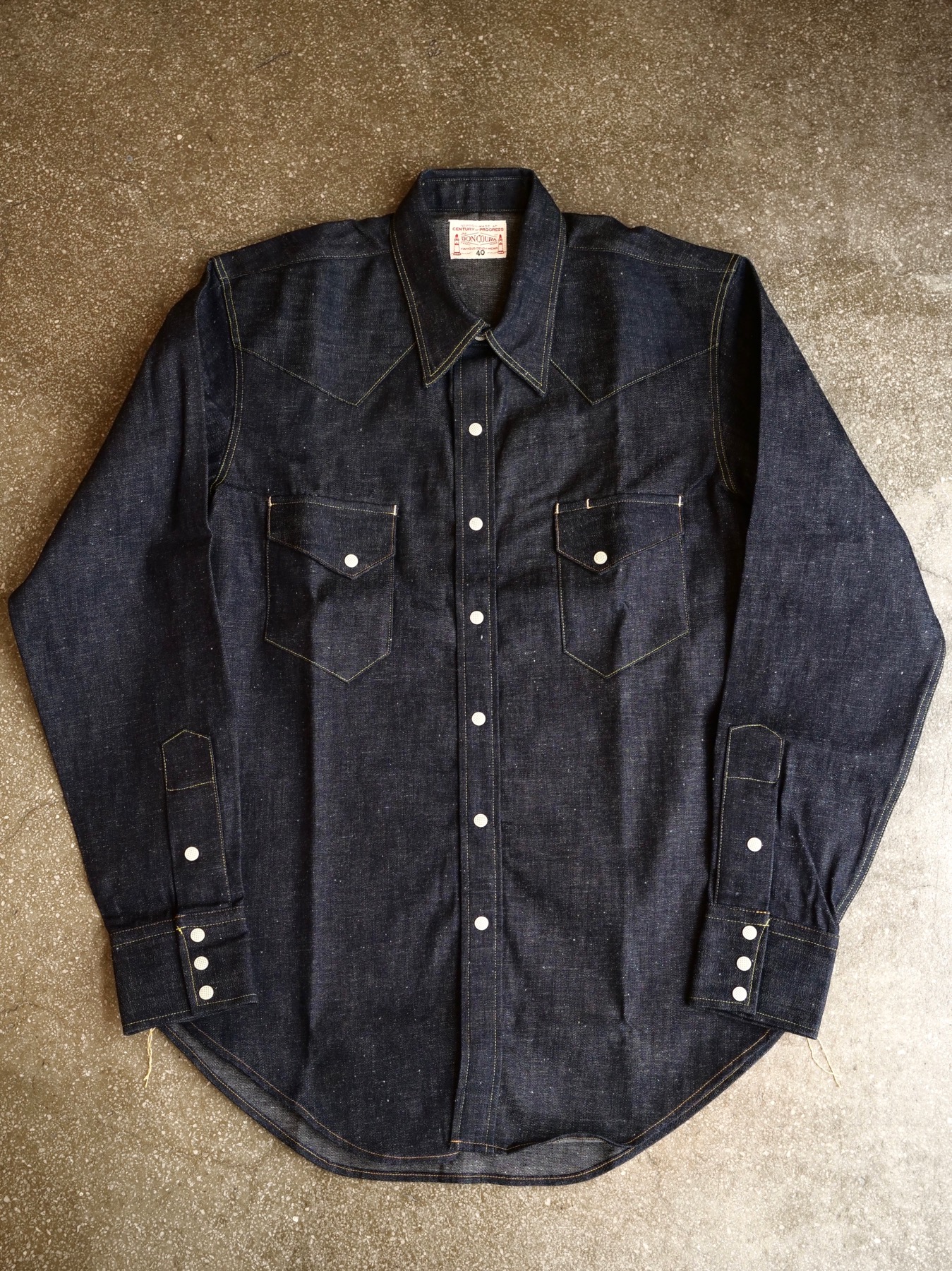 10,320円ボンクラ　ワークシャツ　ブラック×グレー　size38